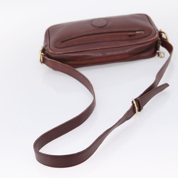 CARTIER Must Line Shoulder Bag Leather 4 Set Bordeaux Auth bs37441