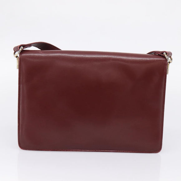 CARTIER Must Line Shoulder Bag Leather 4 Set Bordeaux Auth bs37441