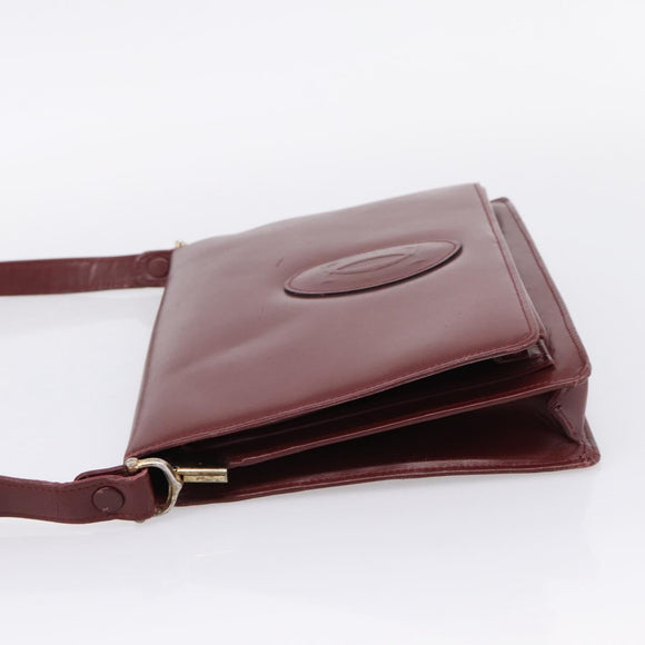 CARTIER Must Line Shoulder Bag Leather 4 Set Bordeaux Auth bs37441