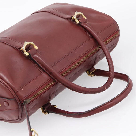 CARTIER Must Line Shoulder Bag Leather 4 Set Bordeaux Auth bs37441