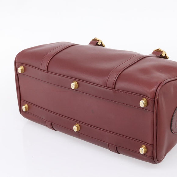 CARTIER Must Line Shoulder Bag Leather 4 Set Bordeaux Auth bs37441