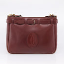 CARTIER Must Line Shoulder Bag Leather 4 Set Bordeaux Auth bs37441-8