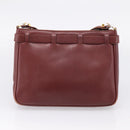 CARTIER Must Line Shoulder Bag Leather 4 Set Bordeaux Auth bs37441-9