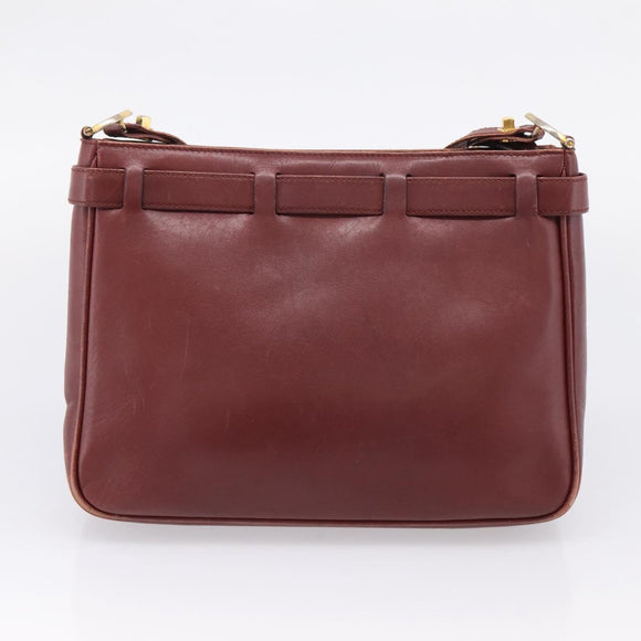 CARTIER Must Line Shoulder Bag Leather 4 Set Bordeaux Auth bs37441
