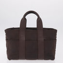 HERMES Hand Bag Cotton Nylon 3 Set Brown Gray Auth bs37446-12