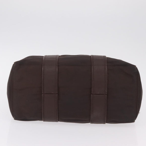 HERMES Hand Bag Cotton Nylon 3 Set Brown Gray Auth bs37446