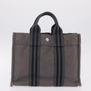 HERMES Hand Bag Cotton Nylon 3 Set Brown Gray Auth bs37446-19