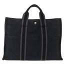 HERMES Hand Bag Cotton Nylon 3 Set Brown Gray Auth bs37446-2