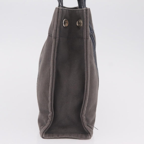 HERMES Hand Bag Cotton Nylon 3 Set Brown Gray Auth bs37446