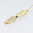 CHANEL Brooch metal Gold Tone CC Auth bs37449-10