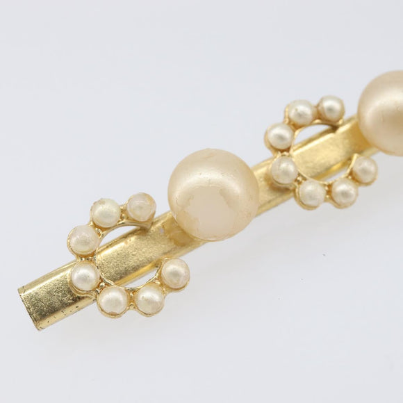 CHANEL Brooch metal Gold Tone CC Auth bs37449