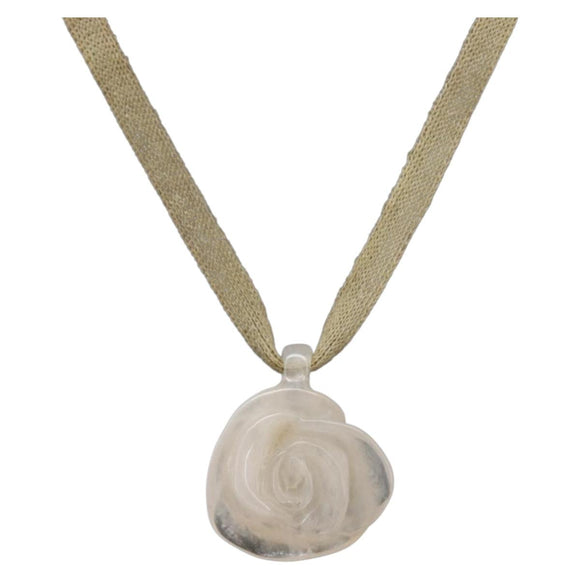CHANEL Camelia Choker Necklace plastic Clear CC Auth bs37450