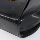 Cartier PANTHERE Hand Bag Patent Leather Black Gold Auth bs37451-15