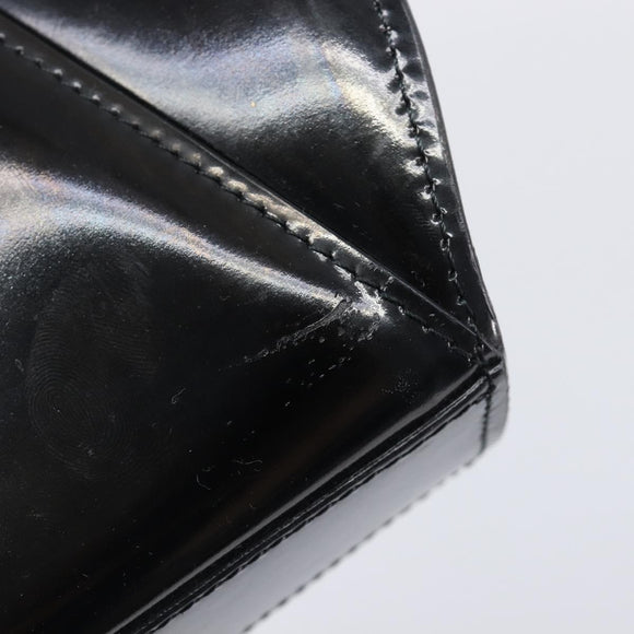Cartier PANTHERE Hand Bag Patent Leather Black Gold Auth bs37451