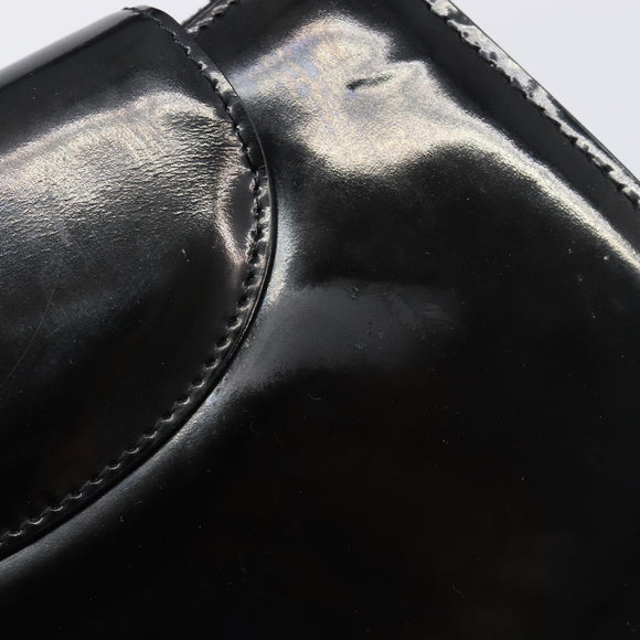Cartier PANTHERE Hand Bag Patent Leather Black Gold Auth bs37451