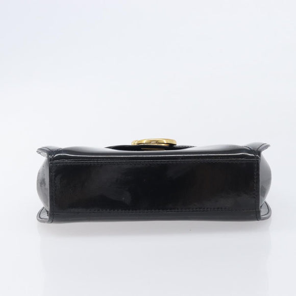 Cartier PANTHERE Hand Bag Patent Leather Black Gold Auth bs37451