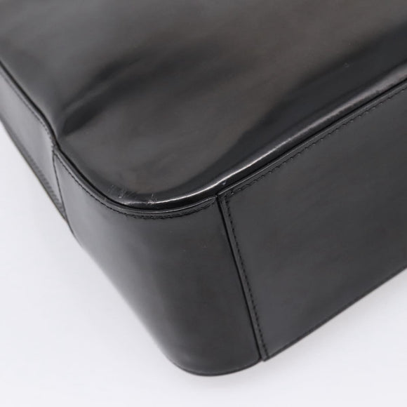 CELINE Hand Bag Patent Leather Black Gold Auth bs37452