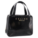 CELINE Hand Bag Patent Leather Black Gold Auth bs37452-1
