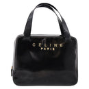 CELINE Hand Bag Patent Leather Black Gold Auth bs37452-13