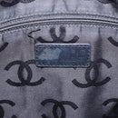 CHANEL Choco Bar Chain Hand Bag Lamb Skin 2way Black Gold CC Auth bs37454-16