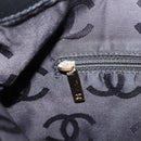 CHANEL Choco Bar Chain Hand Bag Lamb Skin 2way Black Gold CC Auth bs37454-20