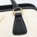 PRADA Hand Bag Safiano Leather White Gold Auth bs37455A-21