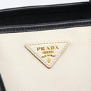 PRADA Hand Bag Safiano Leather White Gold Auth bs37455A-22