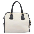 PRADA Hand Bag Safiano Leather White Gold Auth bs37455A-2