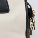 PRADA Hand Bag Safiano Leather White Gold Auth bs37455A-3