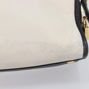 PRADA Hand Bag Safiano Leather White Gold Auth bs37455A-4