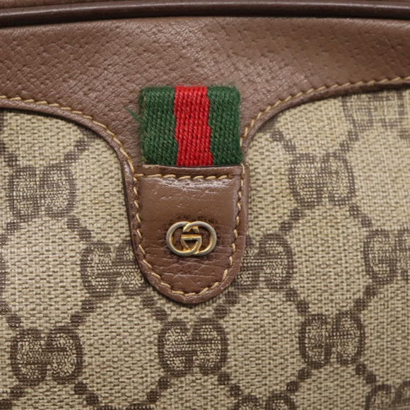 GUCCI GG Supreme Web Sherry Line Bag PVC Beige Gold 007 754 6112 Auth bs37457