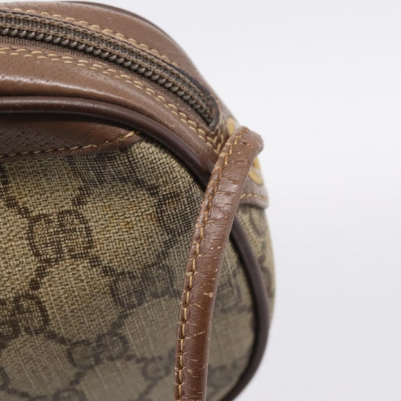 GUCCI GG Supreme Web Sherry Line Bag PVC Beige Gold 007 754 6112 Auth bs37457
