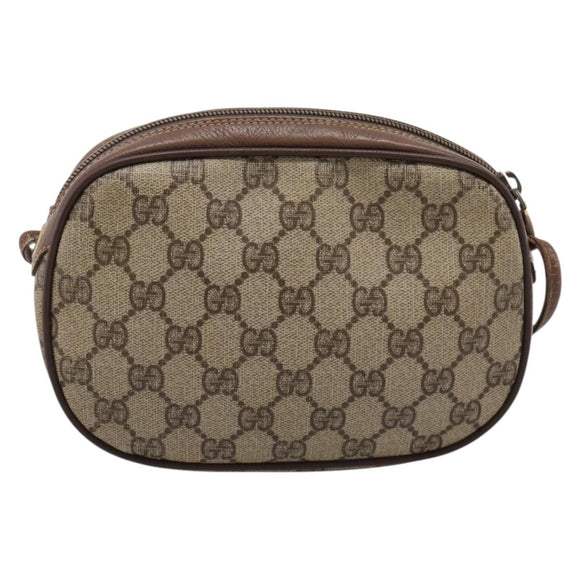 GUCCI GG Supreme Web Sherry Line Bag PVC Beige Gold 007 754 6112 Auth bs37457