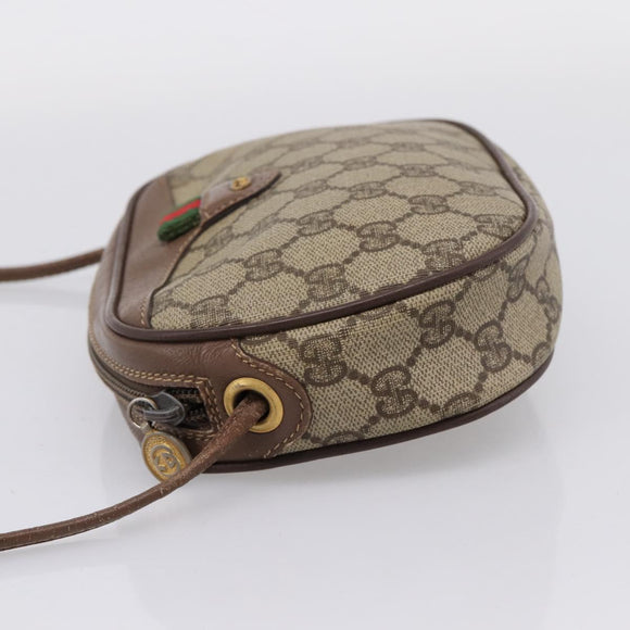 GUCCI GG Supreme Web Sherry Line Bag PVC Beige Gold 007 754 6112 Auth bs37457