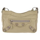 Balenciaga Giant City Shoulder Bag Leather Beige Silver 230640 Auth bs37458-13