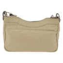 Balenciaga Giant City Shoulder Bag Leather Beige Silver 230640 Auth bs37458-2