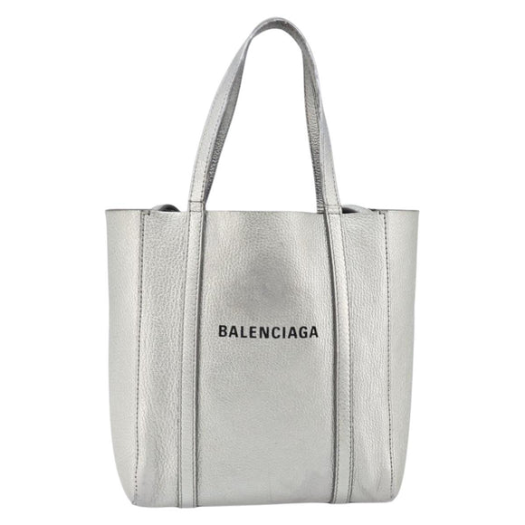 Balenciaga Everyday Tote XXS Bag Leather 2way Silver 551815 Auth bs37460
