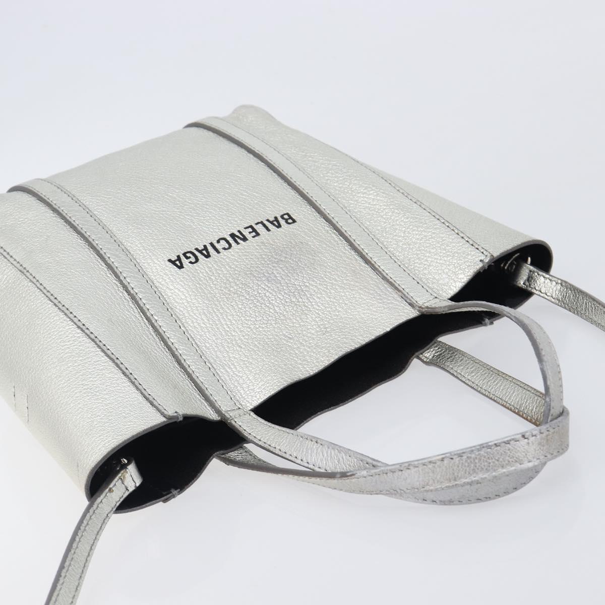 Balenciaga Everyday Tote XXS Bag Leather 2way Silver 551815 Auth 