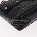Gianni Versace Chain Shoulder Bag Patent Leather Black Gold Auth bs37461-16