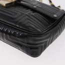 Gianni Versace Chain Shoulder Bag Patent Leather Black Gold Auth bs37461-17