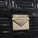 Gianni Versace Chain Shoulder Bag Patent Leather Black Gold Auth bs37461-20