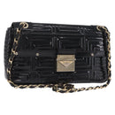 Gianni Versace Chain Shoulder Bag Patent Leather Black Gold Auth bs37461-1