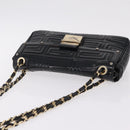 Gianni Versace Chain Shoulder Bag Patent Leather Black Gold Auth bs37461-6