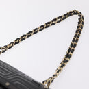Gianni Versace Chain Shoulder Bag Patent Leather Black Gold Auth bs37461-14