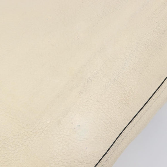 Valentino Tote Bag Leather Ivory Gold Auth bs37466