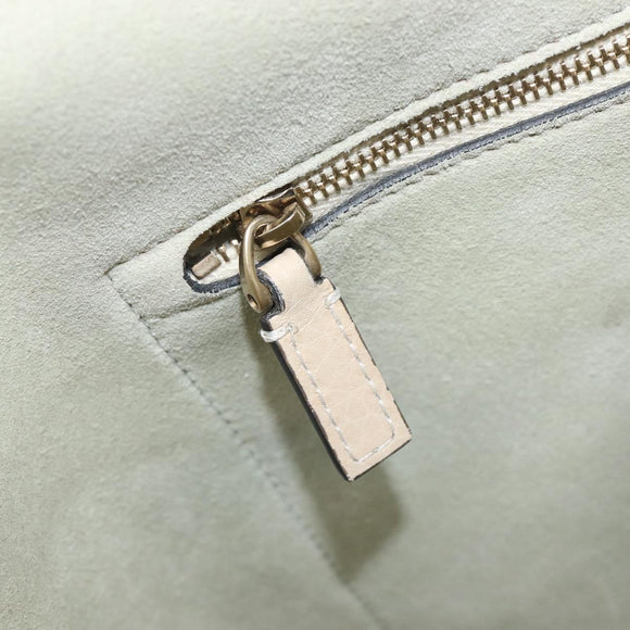Valentino Tote Bag Leather Ivory Gold Auth bs37466