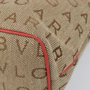 BVLGARI Tote Bag Canvas Beige Gold Auth bs37467A-9