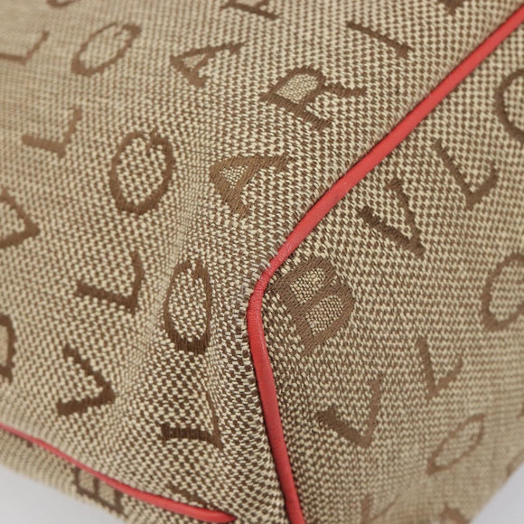 BVLGARI Tote Bag Canvas Beige Gold Auth bs37467A