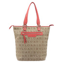 BVLGARI Tote Bag Canvas Beige Gold Auth bs37467A-13