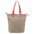 BVLGARI Tote Bag Canvas Beige Gold Auth bs37467A-2
